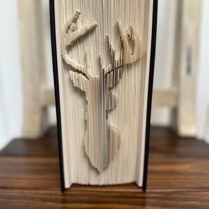 Deer Silhouette Book Art